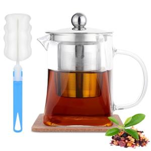 HOTUT Tetera de Vidrio Transparente, 350ml Tetera de Crista…