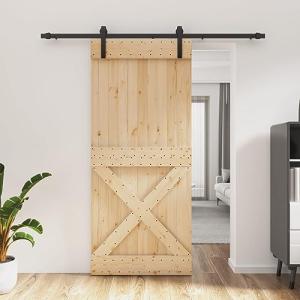 Baziroo Puerta corredera con herraje, color negro, 90 x 3,6…