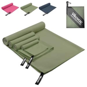 Vikcvcsc Juego de 4 Toalla Microfibra, Toallas para Gimnasi…