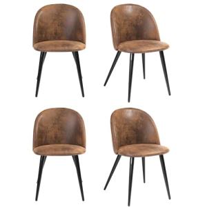 FurnitureR - Juego de 4 sillas de Cocina Vintage de Piel si…