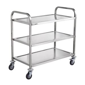 VEVOR Carro con Ruedas de 3 Niveles Carro de Almacenamiento…