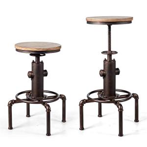 LIFEZEAL Taburete de Bar, Silla Alta giratoria de Bar de Ma…