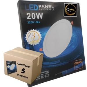 QWell® - 5 X Panel Downlight LED Redondo 20W | Chip OSRAM |…