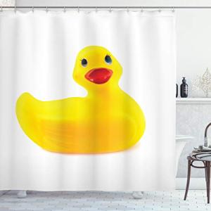 ABAKUHAUS Pato de Goma Cortina de Baño, Ducky Amarillo, Mat…