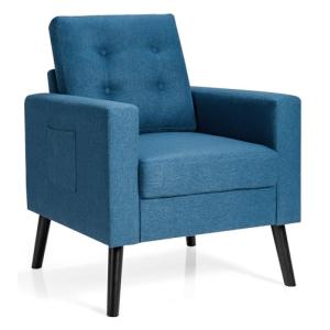 COSTWAY HV10041DE-VC Silla de Acento, Lino, Azul, 75 x 81 x…