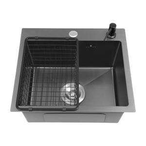 Qussse Fregadero de cocina de 45 x 40 cm, con cesta de desa…