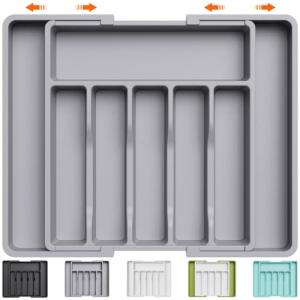 Lifewit Organizador de Cubiertos, Bandeja para Cubiertos Ex…