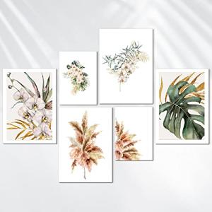 AREDE Set de 6 Cuadros Decoración Pared Modernos Plantas mi…