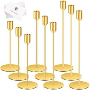 TOSUTO Candelabros de Metal,Juego de 9 Candelabro Decorativ…