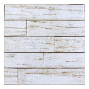 COMSTICKC Paneles de pared 3D adhesivos efecto madera, Blan…
