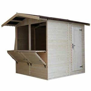 Caseta de Jardín de Madera con Piso, Mostrador y Puerta 253…