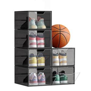 SONGMICS Cajas de Zapatos, Cajas Plástica Apilable para Zap…