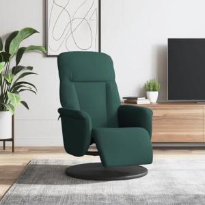 Tidyard Sillón reclinable con reposapiés Terciopelo Verde O…