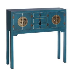 LOLAhome Consola de 3 cajones y 4 Puertas Oriental Azul de…