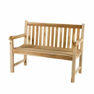 Ambientehome Banco de dos asientos de madera de teca, banco…
