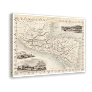 BFTIUTG Póster de mapa histórico de América Central alreded…