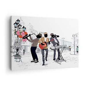Lienzos decorativos Música instrumentos calle ciudad Cuadro…
