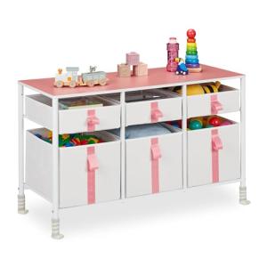 Relaxdays Cómoda Infantil, 6 Cajones de Tela, Cajonera Habi…