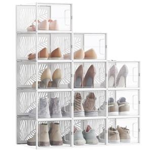 SONGMICS Cajas para Zapatos Transparentes, 12 Cajas de Zapa…