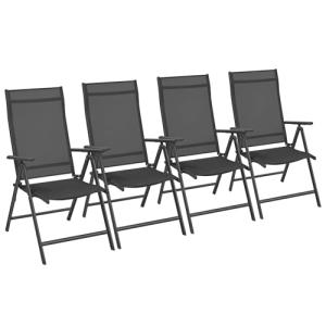 SONGMICS Sillas Plegables de Jardín, Juego de 4, Silla de E…