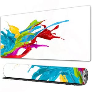 FEHWI Alfombrilla ratón 90×40 cm,Salpicaduras de Pintura fl…