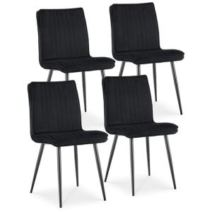 TUKAILAi Juego de 4 sillas de comedor tapizadas de terciope…