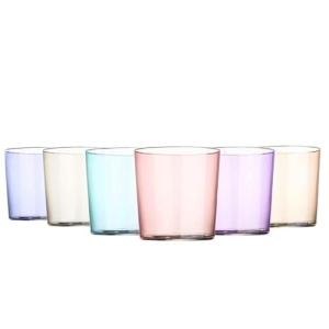TRESV Set de 6 Vasos de Agua de Colores Pastel, Vasos de Cr…
