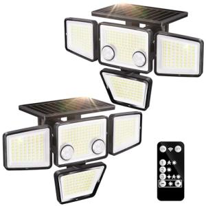 K KASONIC Luces Solares Exteriores de Doble Sensor, 6500K L…