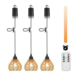 Lightsjoy 3 Piezas Dimmable Lampara Techo Colgante Exterior…