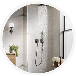 BD ART Espejo de Baño LED Luna 70 cm Redondo, Espejo de Par…