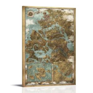 LINTEZHG Wiold Hunt Map Poster Pintura Decorativa Lienzo Ar…