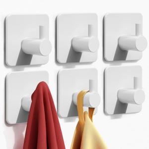 Auxmir 6 Piezas Ganchos Adhesivos para Pared, Acero Inoxida…