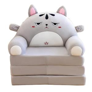 SUPYINI Sofá de peluche con cojín, silla plegable para niño…