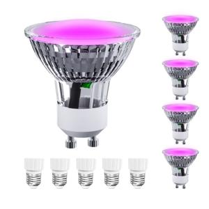 ANTELA Lámpara de Planta Interior LED Luz Morada,GU10 E27 L…
