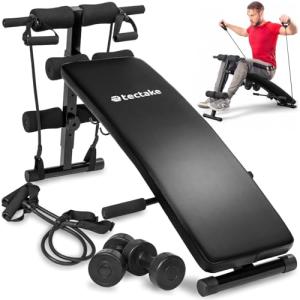 tectake® Banco Musculación, Equipo Multifuncional para Fitn…