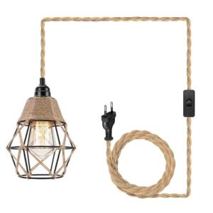 PORFOYO Lámpara de techo con enchufe, lámpara de pared retr…