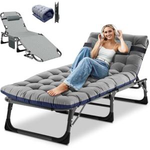 Obqer Cama de Camping Plegable, 200KG Capacidad Tumbonas co…