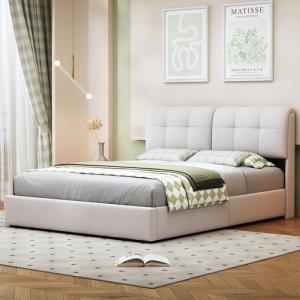 Cama de matrimonio con canapé de 140 x 200 cm, cama acolcha…