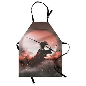 ABAKUHAUS japonés Delantal de Cocina, Figura Samurai Japón,…
