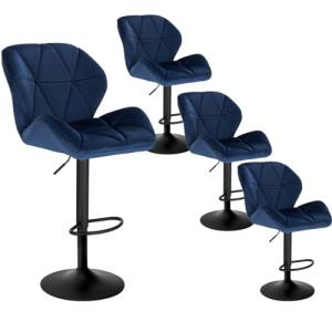 WOLTU 4X Taburete de Bar con Respaldo Sillas de Bar Regulab…
