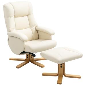HOMCOM Sillón Relax con Reposapiés Silla Relajante Giratori…