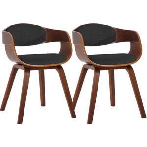 CLP Set De 2 Sillas De Comedor Kingston En Tela & Madera I…