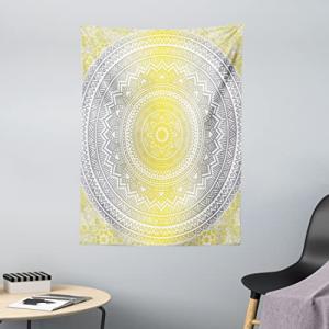 ABAKUHAUS Gris y Amarillo Tapiz de Pared y Cubrecama Suave,…
