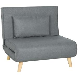 HOMCOM Sofá Cama de 1 Plaza 3 en 1, Sillón Cama Plegable Ta…