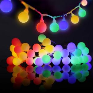 AGOTD Guirnalda de 40 luces LED con bola, 5 m, funciona con…