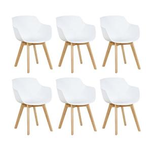 DORAFAIR Pack de 6 Sillón Tower Blanca Silla de Comedor Sil…