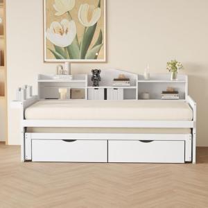 Moimhear Sofá cama 90 x 200 cm, cama nido de 90 x 190 cm co…