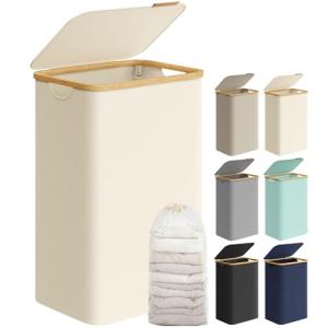 SONGMICS Cesto de Ropa Sucia con Tapa, Gran Cesta Ropa Suci…