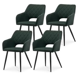 TUKAILAi Juego de 4 sillas de Comedor en Tela, Sillas de Co…
