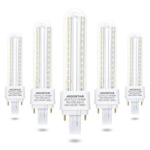 Aigostar Pack de 5 Bombillas LED PLC 2U, tubo de 11W Maiz G…